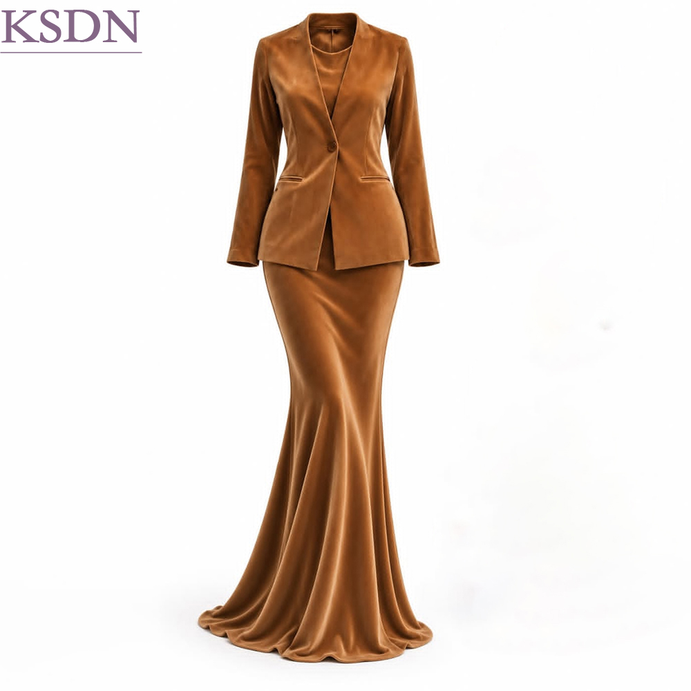 Womens Blazer - Modische Samtkleider für Damen, elegantes, einreihiges,