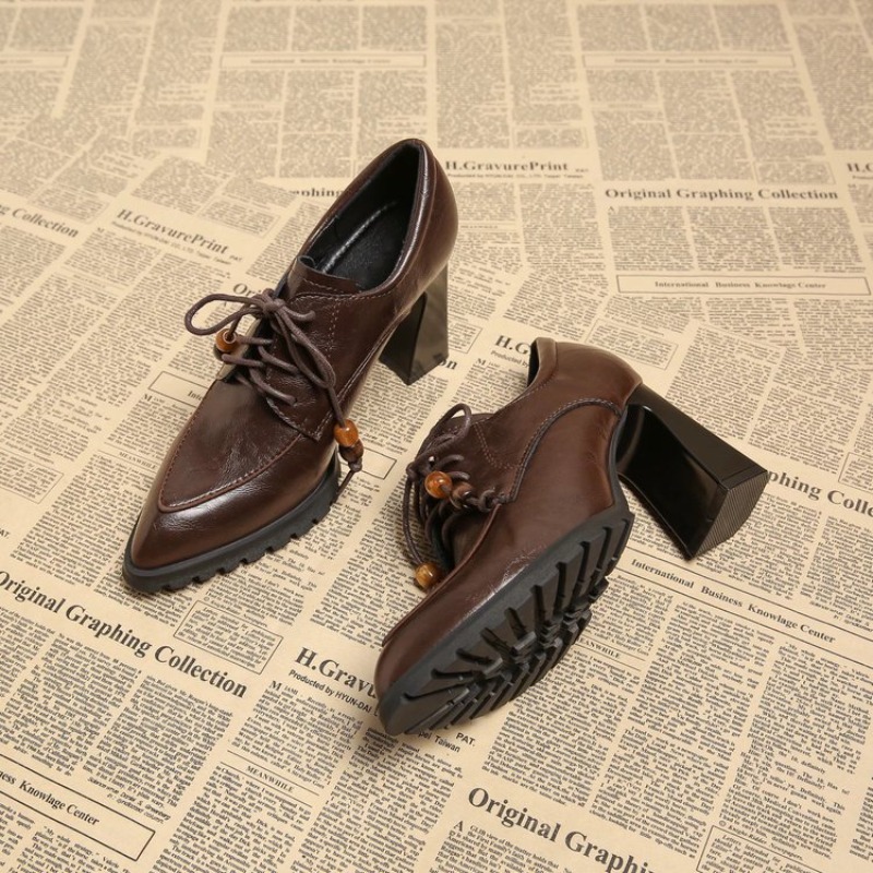 Pump Heel Block - Französische Deep-Mouth Block-Heel Pumps 2026 Frühling/Herbst