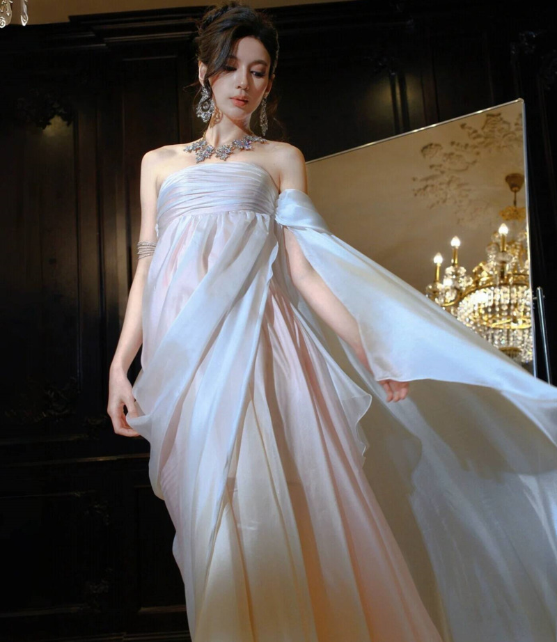 Formal Dress - Trägerloses, fließendes Chiffon-Abendkleid im griechischen Göttinnen-Stil