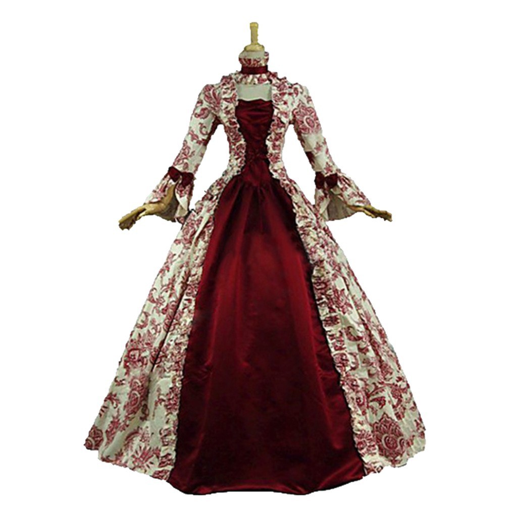 Bedrucktes Langarm-Retrokleid  – Evening Gown Bewertung und Preis
